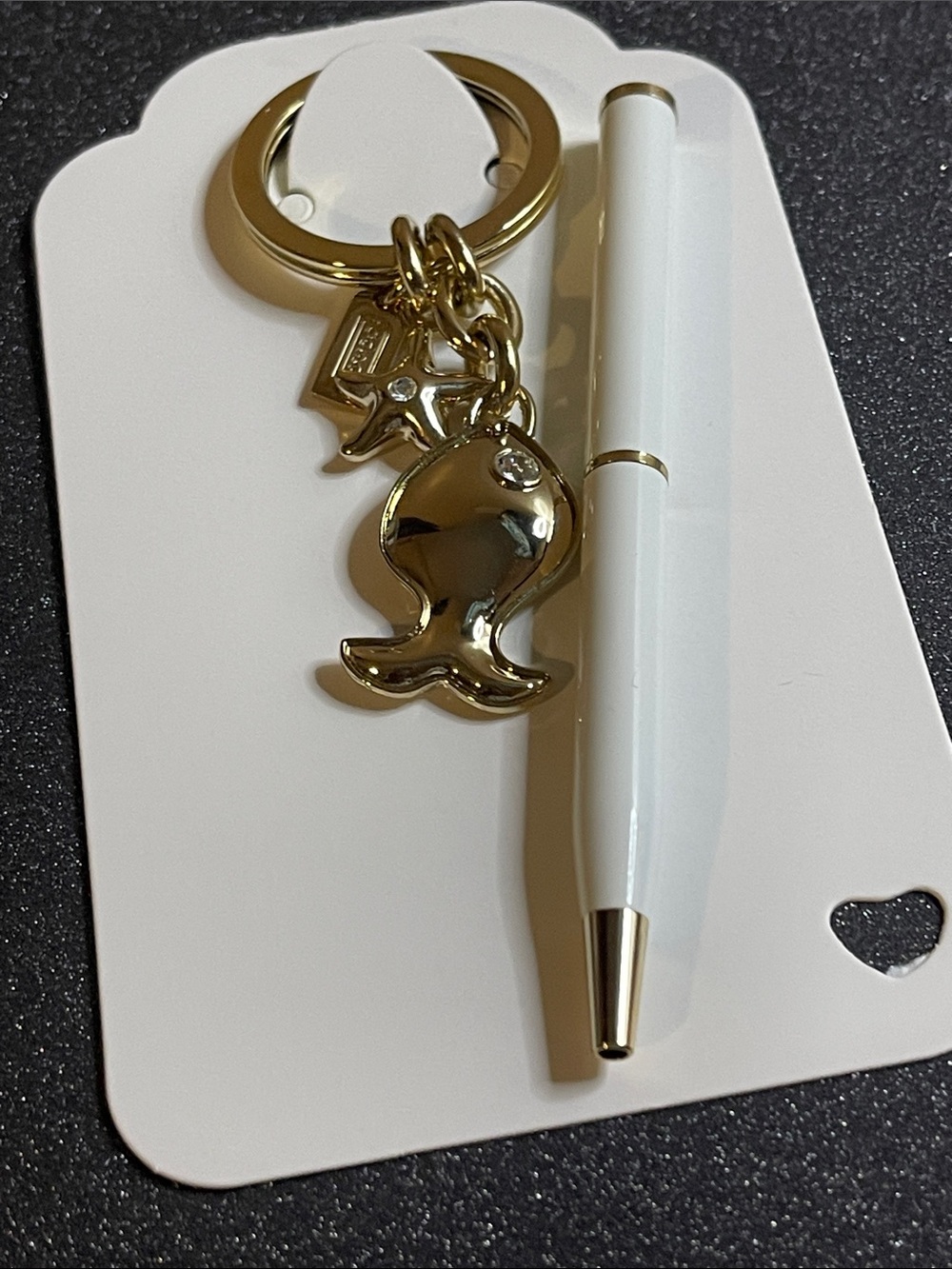 Coach Gold Fish Charm Keychain with Star Accent and Coach Pen - Picture 6 of 6